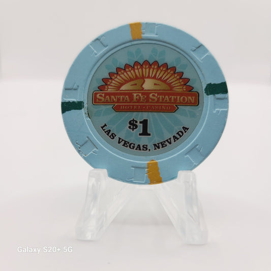 Santa Fe Station Hotel Casino Las Vegas Nevada 2007 $1 Casino Chip E6043