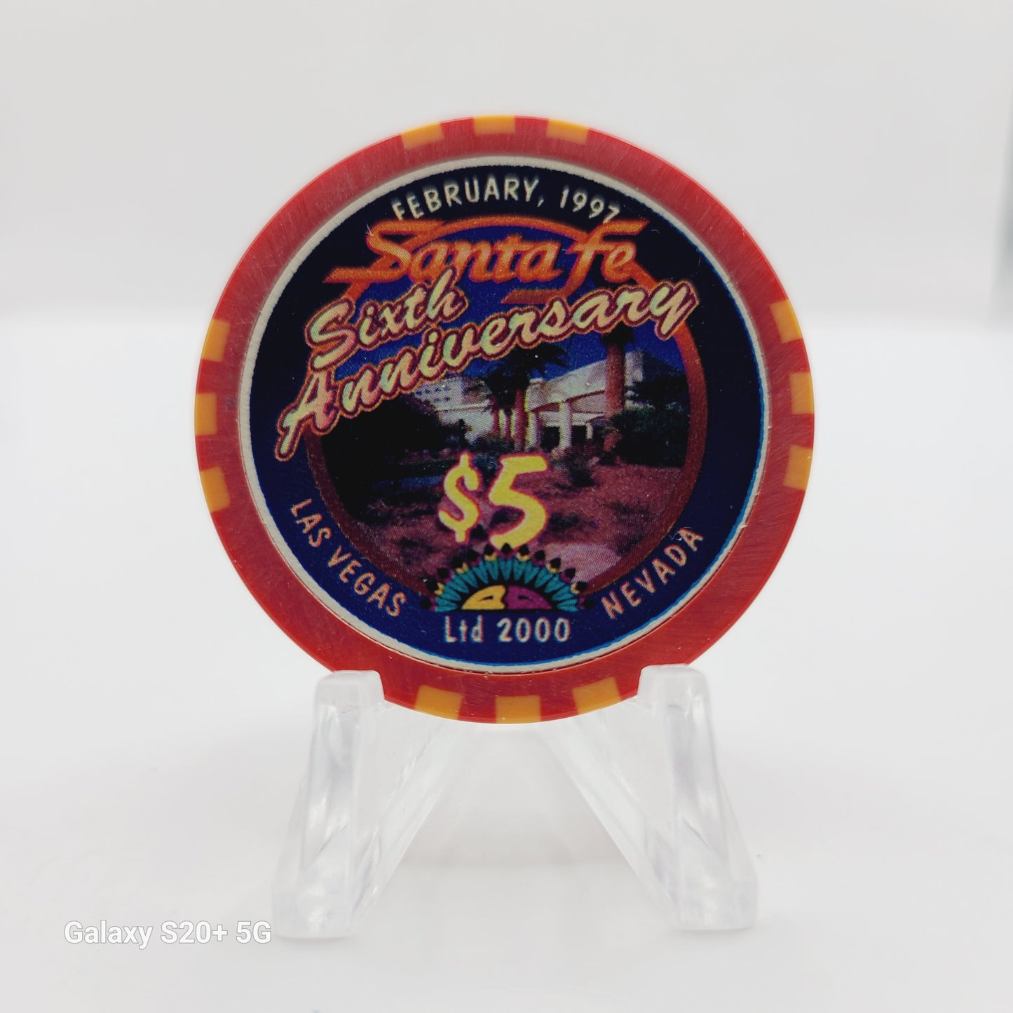 Santa Fe Hotel Casino 1997 "6th Anniversary" $5 Casino Chip N9062