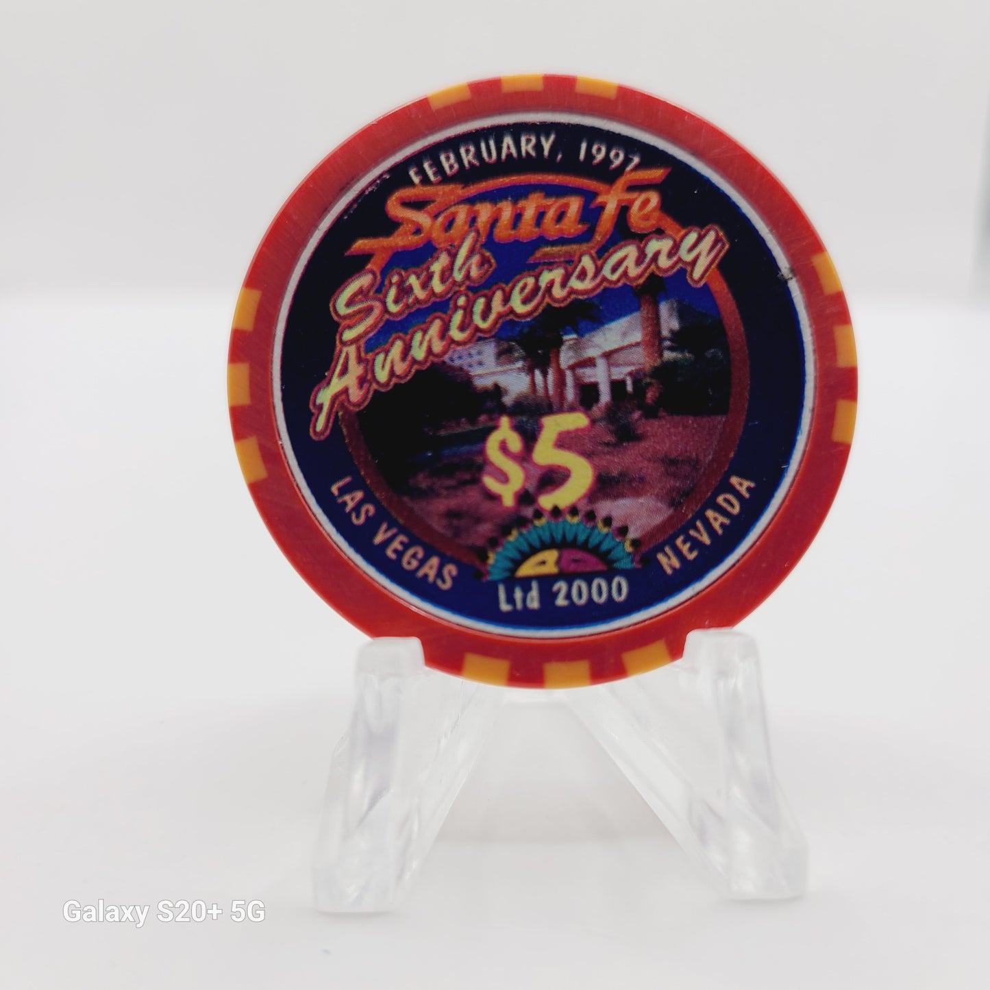 Santa Fe Hotel Casino 1997 "6th Anniversary" $5 Casino Chip N9062