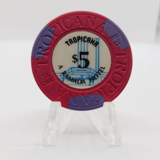 Tropicana Hotel Casino Las Vegas Nevada 1985 $5 Casino Chip N2269