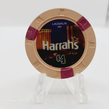 Harrah's Hotel Casino Laughlin Nevada 2007 $4 Casino Chip E6473