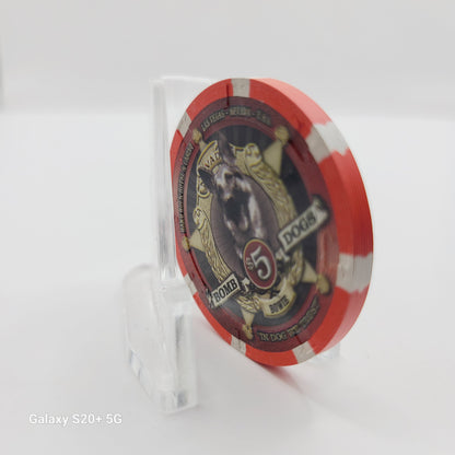 Hard Rock Hotel Casino Las Vegas Nevada 2007 "Bomb Dogs Bowie" $5 Casino Chip E6467