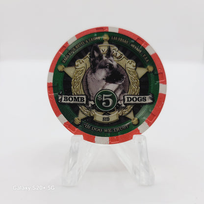 Hard Rock Hotel Casino Las Vegas Nevada 2007 "Bomb Dogs Sid" $5 Casino Chip E6470