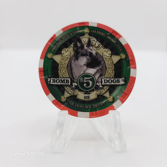 Hard Rock Hotel Casino Las Vegas Nevada 2007 "Bomb Dogs Sid" $5 Casino Chip E6470