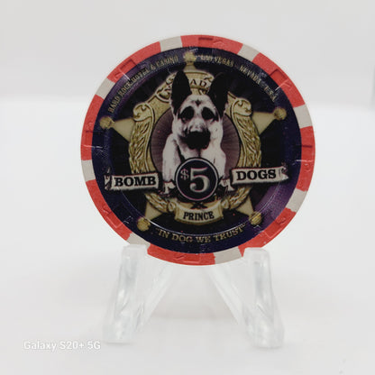 Hard Rock Hotel Casino Las Vegas Nevada 2007 "Bomb Dogs Prince" $5 Casino Chip E6469