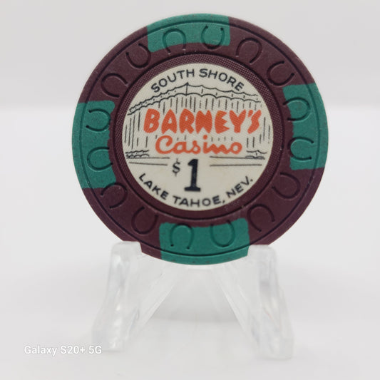 Barney's Casino Lake Tahoe Nevada 1970 $1 Chip N4390 (Circulated)
