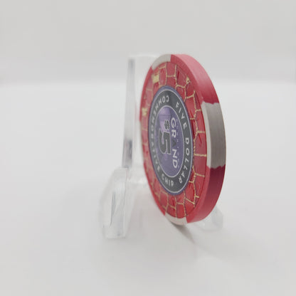 Downtown Grand Hotel Casino Las Vegas Nevada 2018 "5th Anniversary" $5 Casino Chip D2797