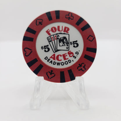 Four Aces Hotel Casino Deadwood South Dakota 1993 $5 Casino Chip
