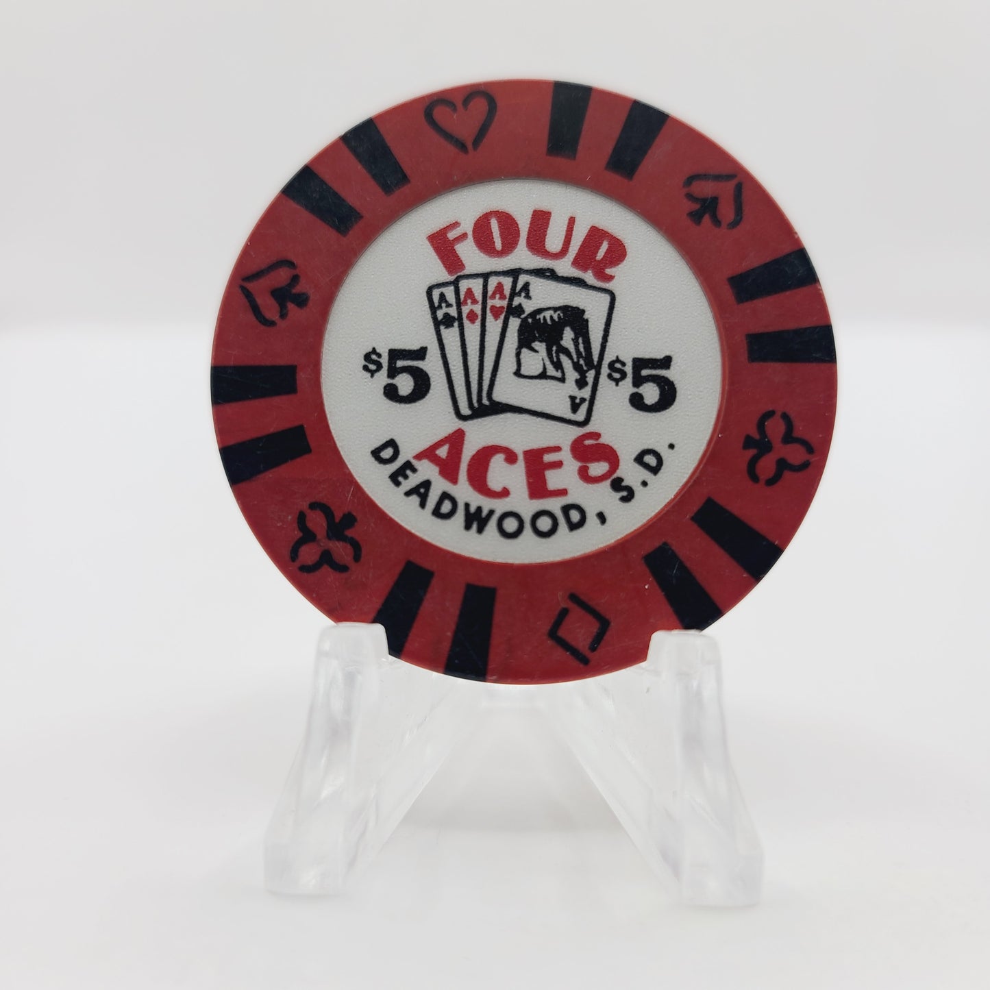 Four Aces Hotel Casino Deadwood South Dakota 1993 $5 Casino Chip