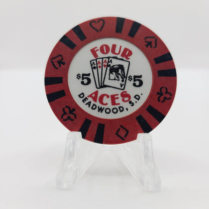 Four Aces Hotel Casino Deadwood South Dakota 1993 $5 Casino Chip