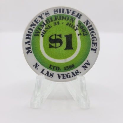 Mahoney's Silver Nugget Casino Las Vegas Nevada 2002 "Wimbledon" $1 Casino Chip E2516 LMT 1500
