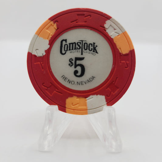 Comstock Hotel Casino Reno Nevada 1980's $5 Casino Chip N5037 (Circulated)