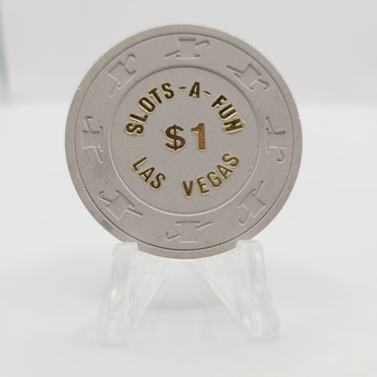 Slots-A-Fun Casino Las Vegas Nevada 1980s $1 Casino Chip N2861.S