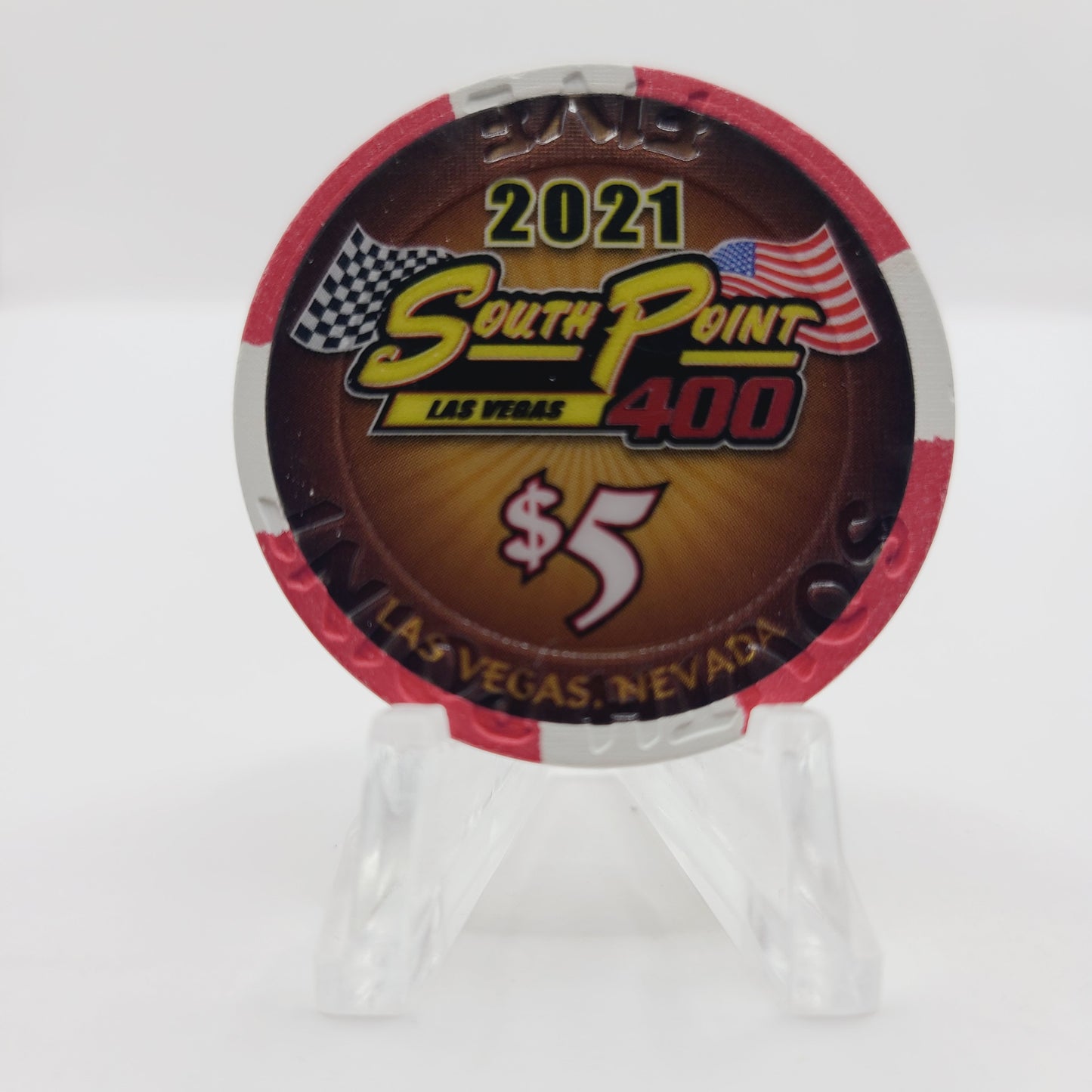 South Point Hotel Casino Las Vegas Nevada 2021 "South Point NASCAR 400" $5 Casino Chip