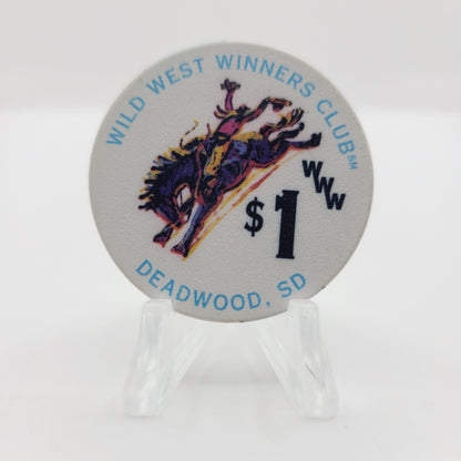 Wild West Winners Club Deadwood South Dakota 1996 $1 Casino Chip