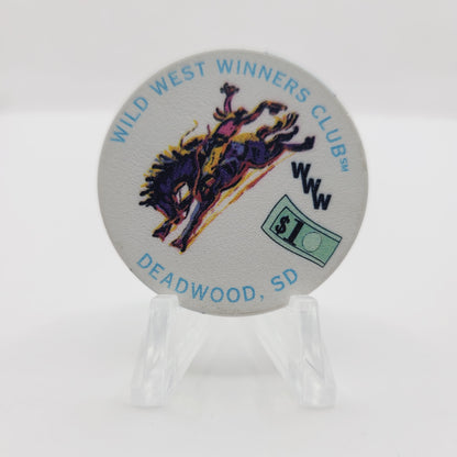 Wild West Winners Club Deadwood South Dakota 1996 $1 Casino Chip