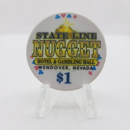 Stateline Nugget Hotel Gambling Hall Wendover Nevada 2002 $1 Casino Chip E1714