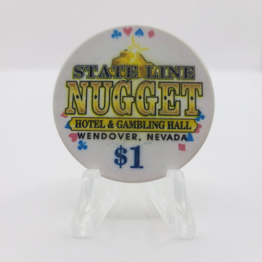 Stateline Nugget Hotel Gambling Hall Wendover Nevada 2002 $1 Casino Chip E1714