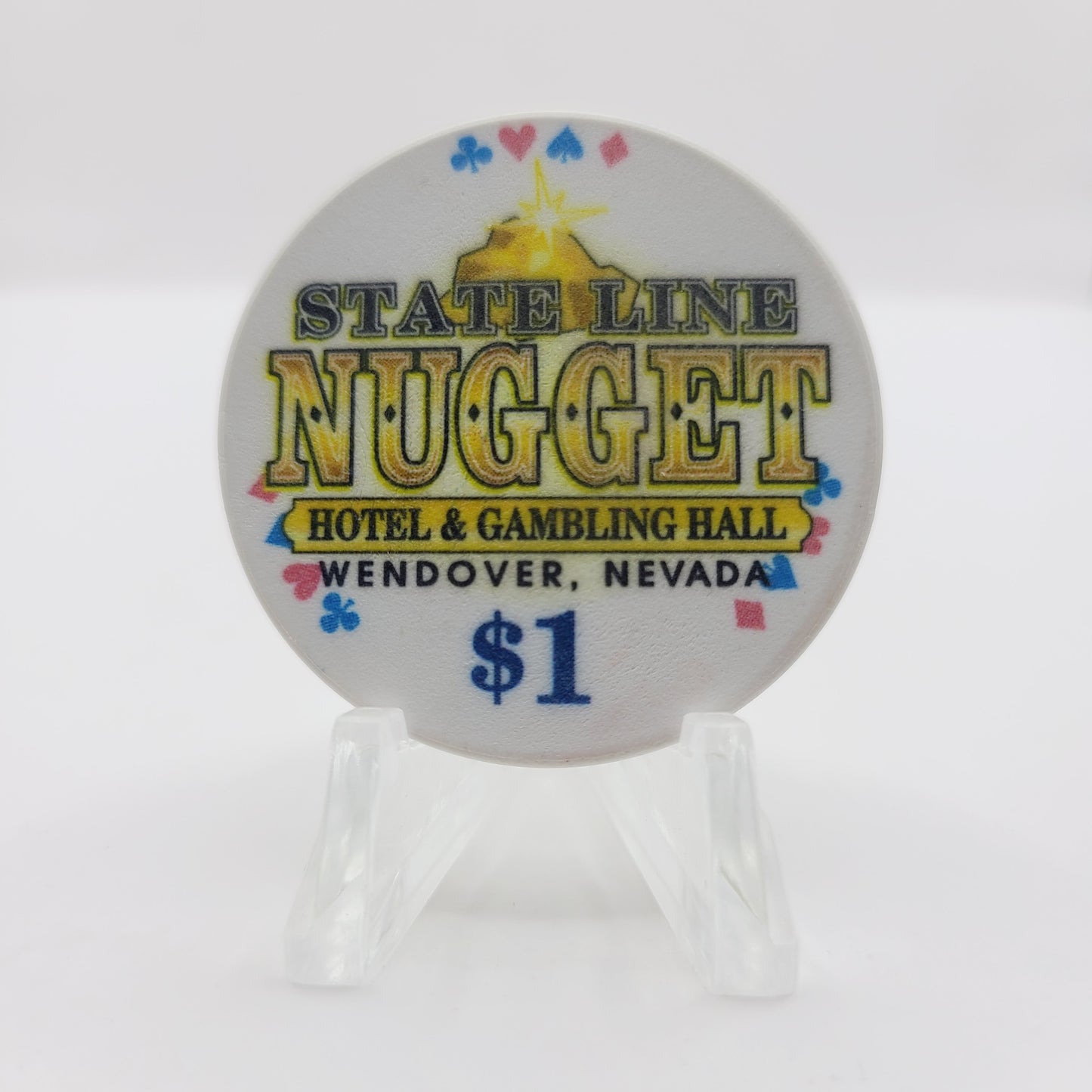 Stateline Nugget Hotel Gambling Hall Wendover Nevada 2002 $1 Casino Chip E1714