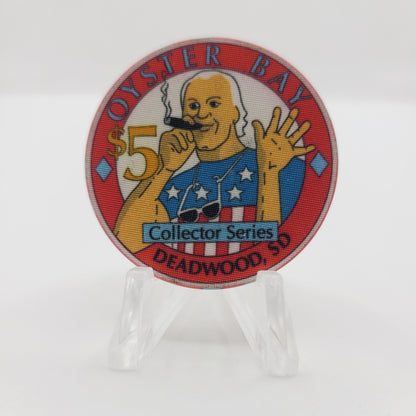 Oyster Bay Restaurant Casino Deadwood South Dakota 1991 $5 Casino Chip