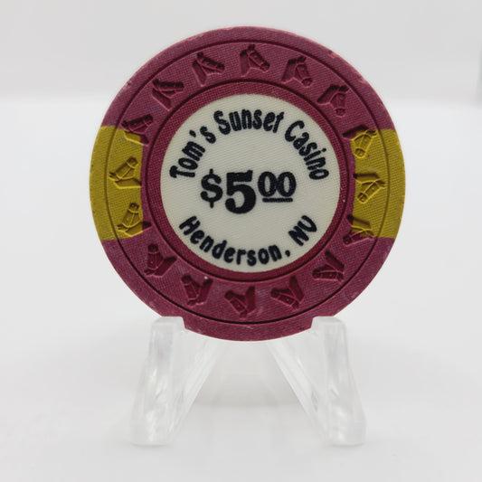 Tom's Sunset Casino Henderson Nevada 1989 $5 Casino Chip N2242