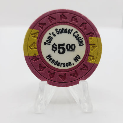Tom's Sunset Casino Henderson Nevada 1989 $5 Casino Chip N2242
