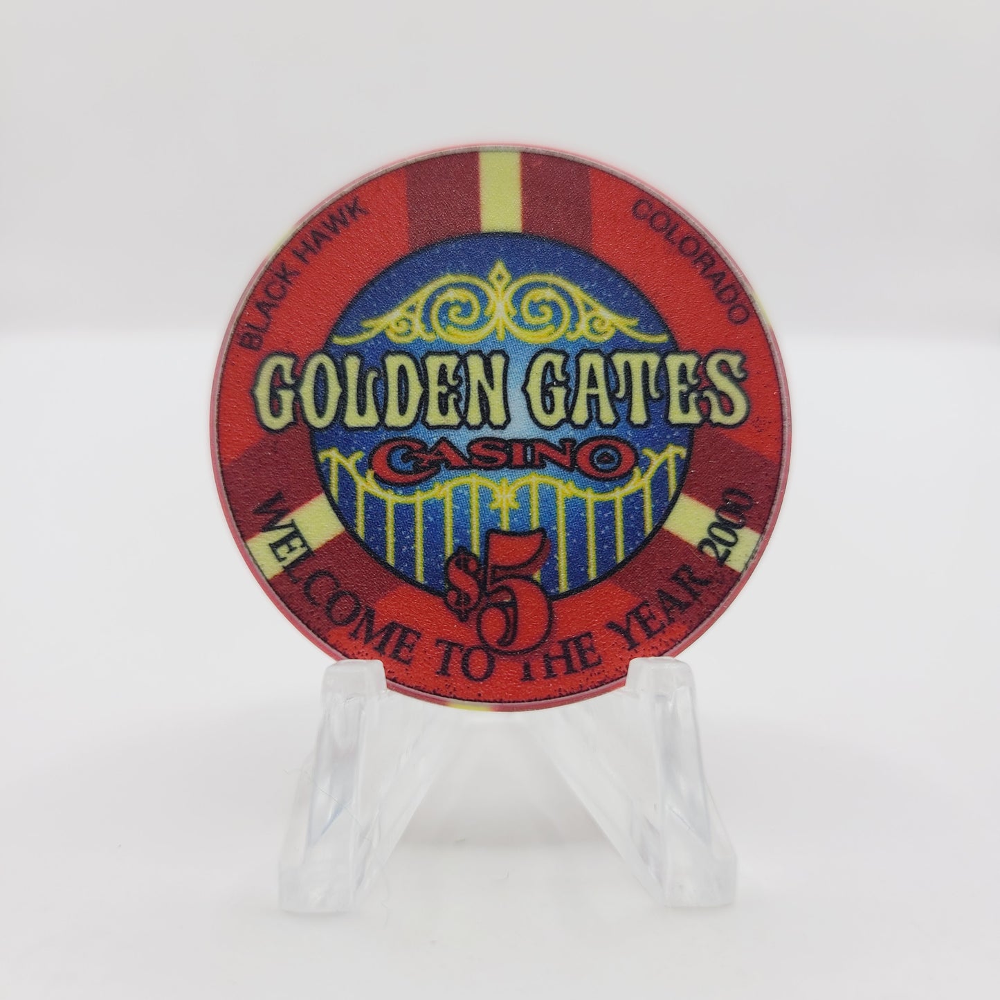 Golden Gates Casino Black Hawk Colorado 2000 "Millennium" $5 Casino Chip