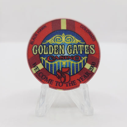 Golden Gates Casino Black Hawk Colorado 2000 "Millennium" $5 Casino Chip