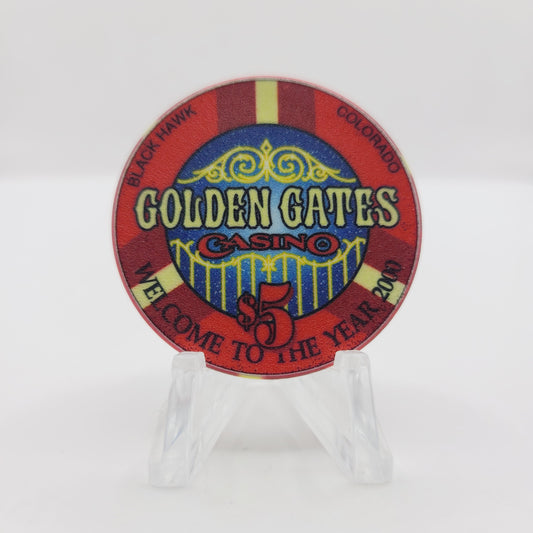 Golden Gates Casino Black Hawk Colorado 2000 "Millennium" $5 Casino Chip
