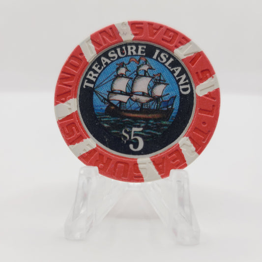 Treasure Island Hotel Casino Las Vegas Nevada 1993 $5 Casino Chip N7862