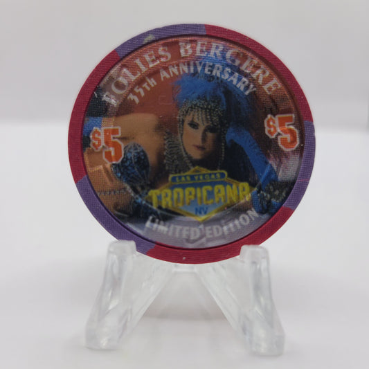 Tropicana Hotel Casino 1995 "Folies Bergere 35th Anniversary" $5 Casino chip N1303