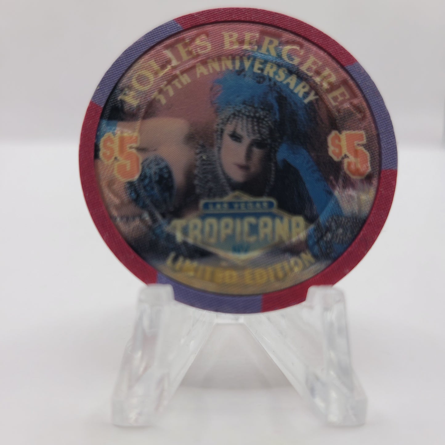 Tropicana Hotel Casino 1995 "Folies Bergere 35th Anniversary" $5 Casino chip N1303