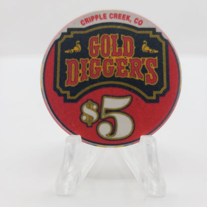 Gold Digger's Casino Cripple Creek Colorado 1992 $5 Casino Chip