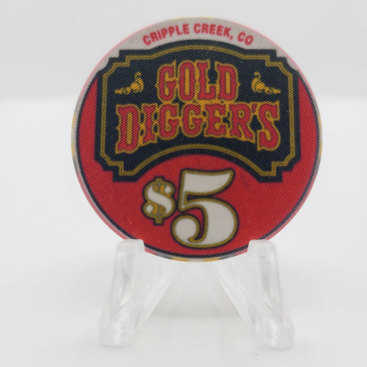 Gold Digger's Casino Cripple Creek Colorado 1992 $5 Casino Chip