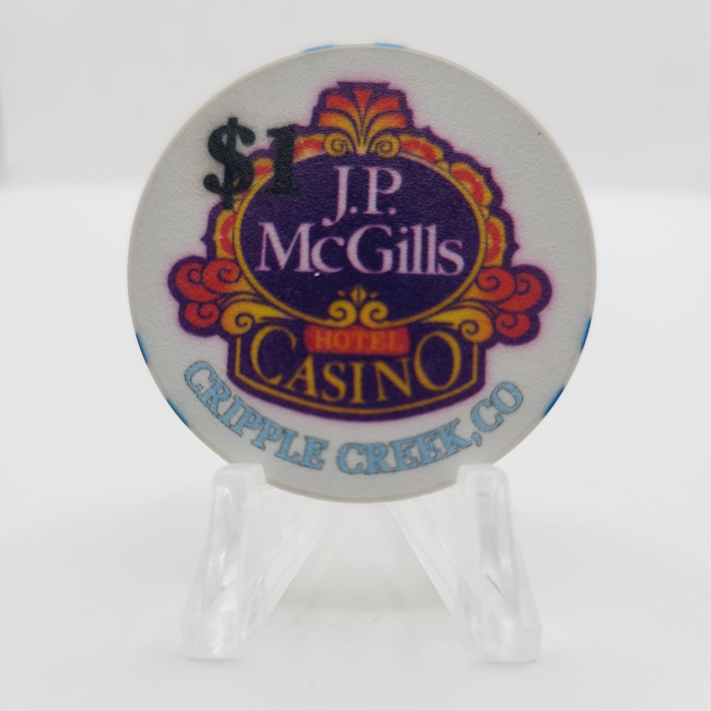 J.P. McGill's Hotel Casino Cripple Creek Colorado 1997 $1 Casino Chip