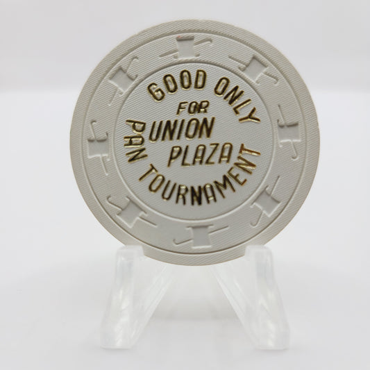 Union Plaza Hotel Casino 1980's $.25 "Pan Tournament" Casino Chip  N2282