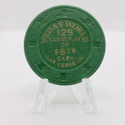 Vegas World Hotel Casino Las Vegas Nevada 1990 "$25 Casino Play or $6.25 Cash" Casino Chip V3581