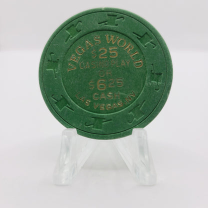 Vegas World Hotel Casino Las Vegas Nevada 1990 "$25 Casino Play or $6.25 Cash" Casino Chip V3581