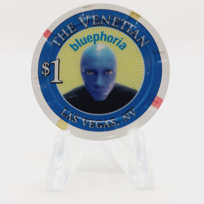 The Venetian Resort Hotel Casino Las Vegas Nevada 2005 "Blue Man Group" $1 Casino Chip E4948