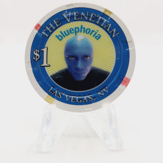 The Venetian Resort Hotel Casino Las Vegas Nevada 2005 "Blue Man Group" $1 Casino Chip E4948