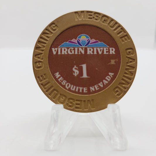 Virgin River Hotel Casino Bingo Mesquite Nevada 2015 $1 Casino Chip D2019