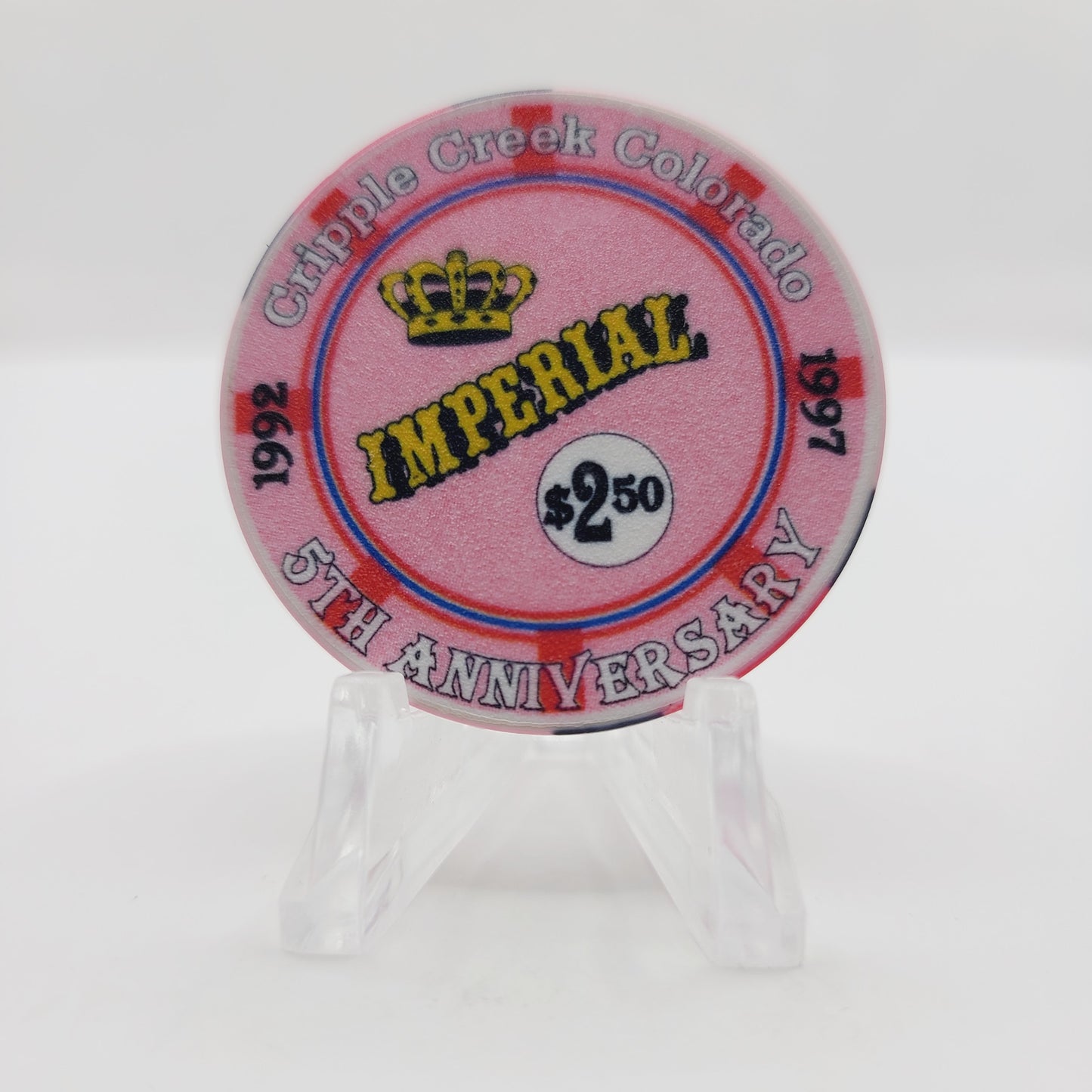 Imperial Casino Hotel Cripple Creek Colorado 1997 "5th Anniversary" $2.50 Casino Chip