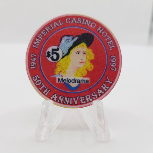 Imperial Casino Hotel Cripple Creek Colorado 1997 "5th Anniversary" $5 Casino Chip
