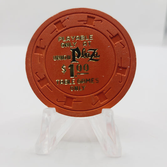 Union Plaza Hotel Casino 1980s $1 "Table Games Only" Casino Chip N2950. L