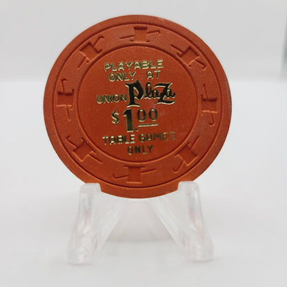 Union Plaza Hotel Casino 1980s $1 "Table Games Only" Casino Chip N2950. L