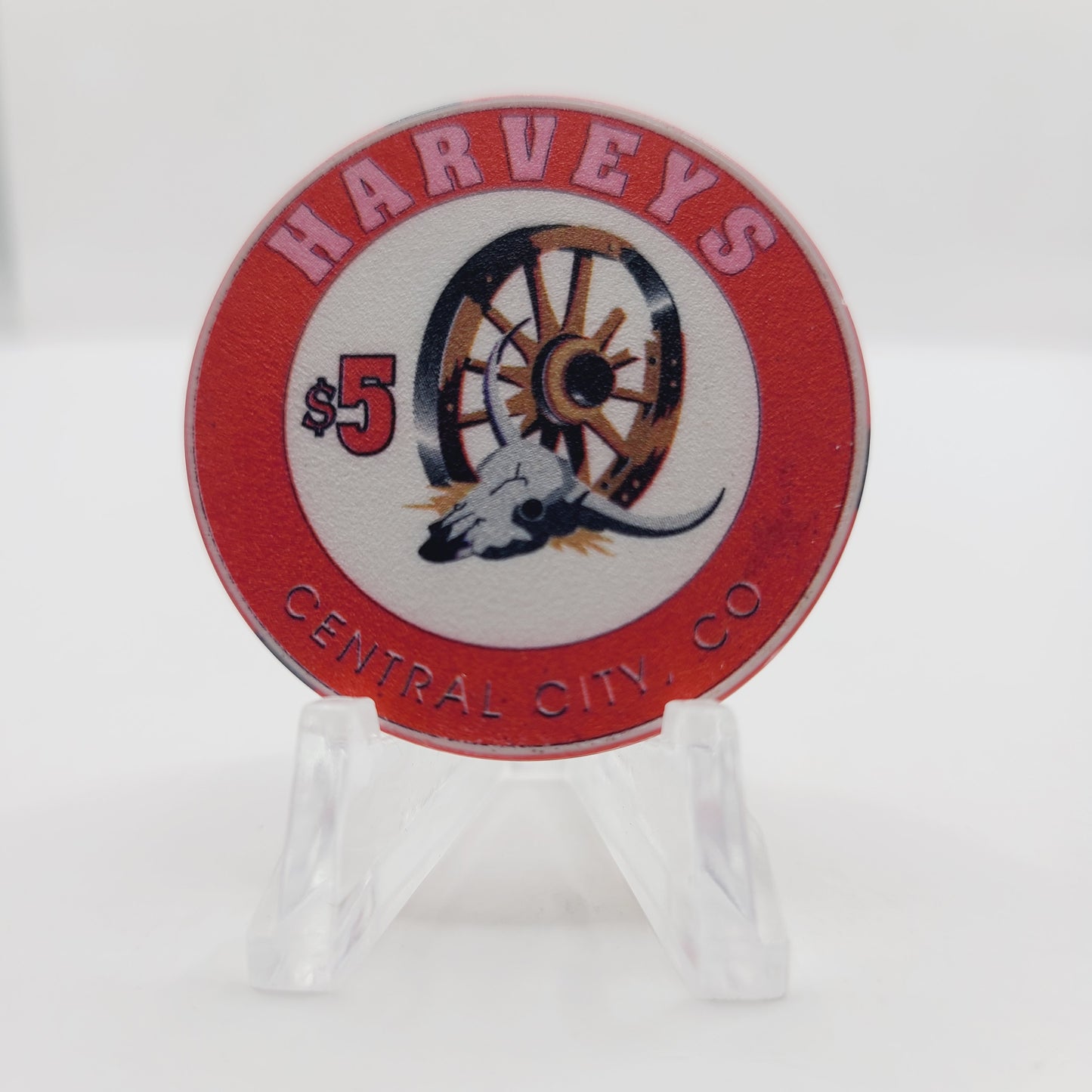 Harvey's Wagon Wheel Hotel Casino Central City Colorado "Bighorn Sheep" $5 Casino Chip