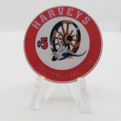 Harvey's Wagon Wheel Hotel Casino Central City Colorado "Bear" $5 Casino Chip