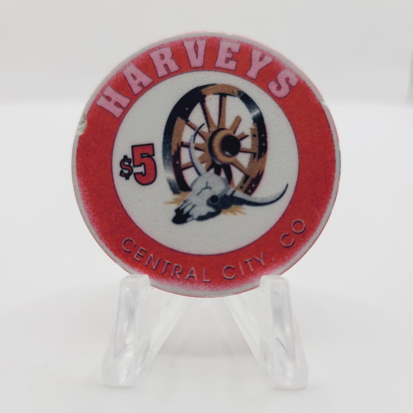 Harvey's Wagon Wheel Hotel Casino Central City Colorado "Mountain Lion" $5 Casino Chip