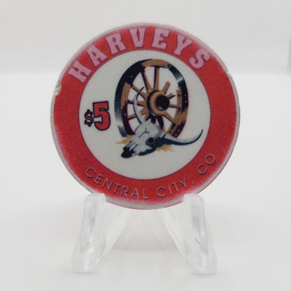 Harvey's Wagon Wheel Hotel Casino Central City Colorado "Mountain Lion" $5 Casino Chip