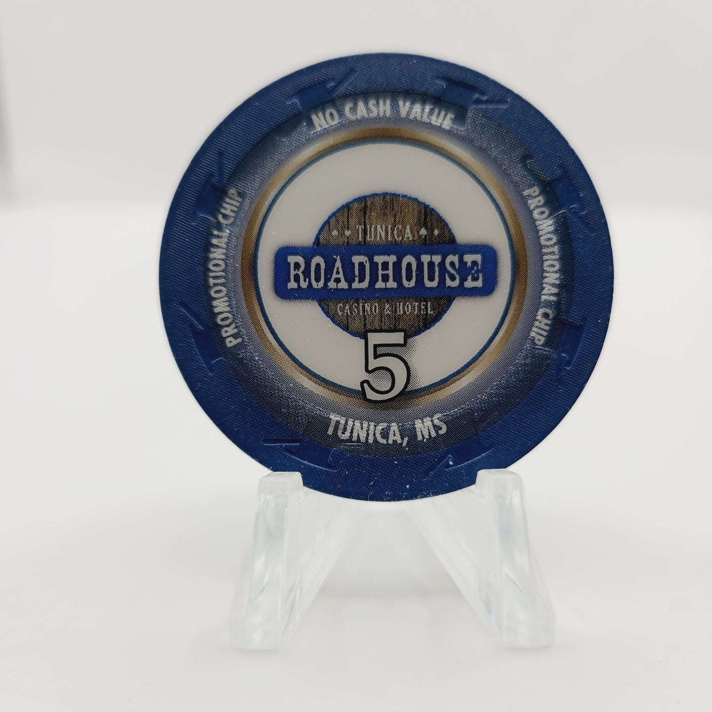 Roadhouse "Riverboat" Hotel Casino Mississippi 5 NCV 43 mm Promotional Chip CG029473
